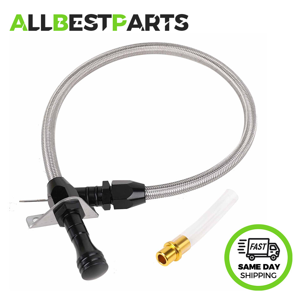 Firewall Mount Flexible Braided Transmission Dipstick Stainless Steel Tube 4l80e