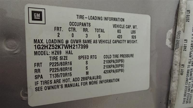 Automatic Transmission Non Supercharged FWD Opt M15 Fits 98 BONNEVILLE 658135