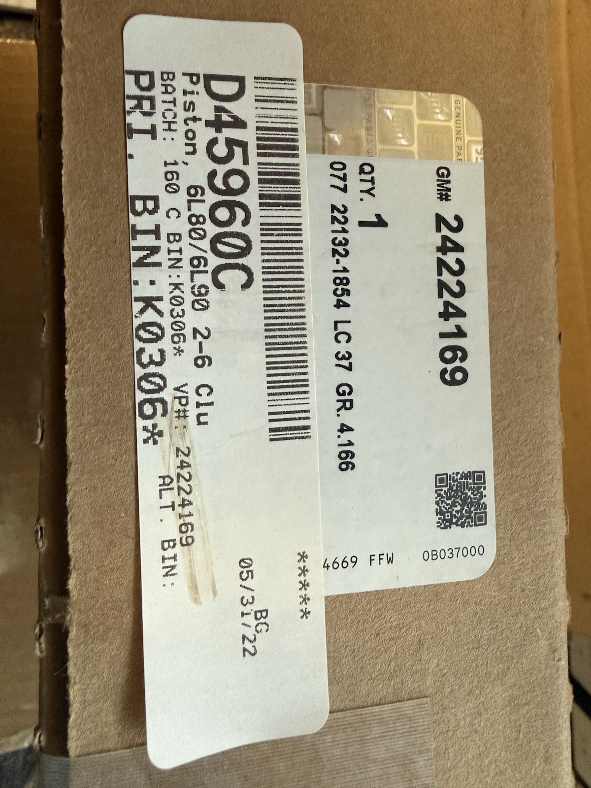 New in Box GM 24224169 Genuine Parts Automatic Transmission 2-6 Clutch Piston