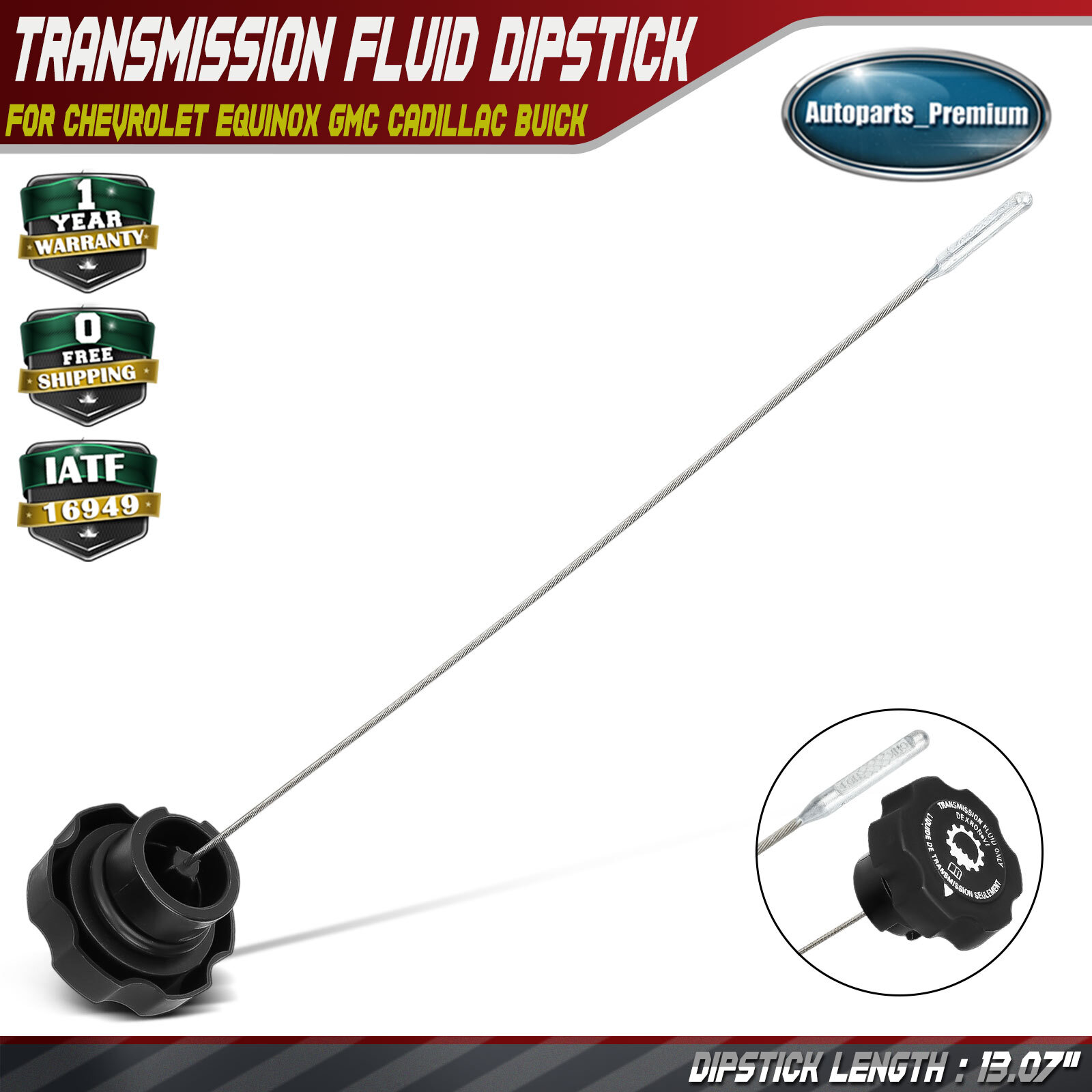 Automatic Transmission Oil Dipstick w/ Cap for Chevy GMC Cadillac Buick Pontiac