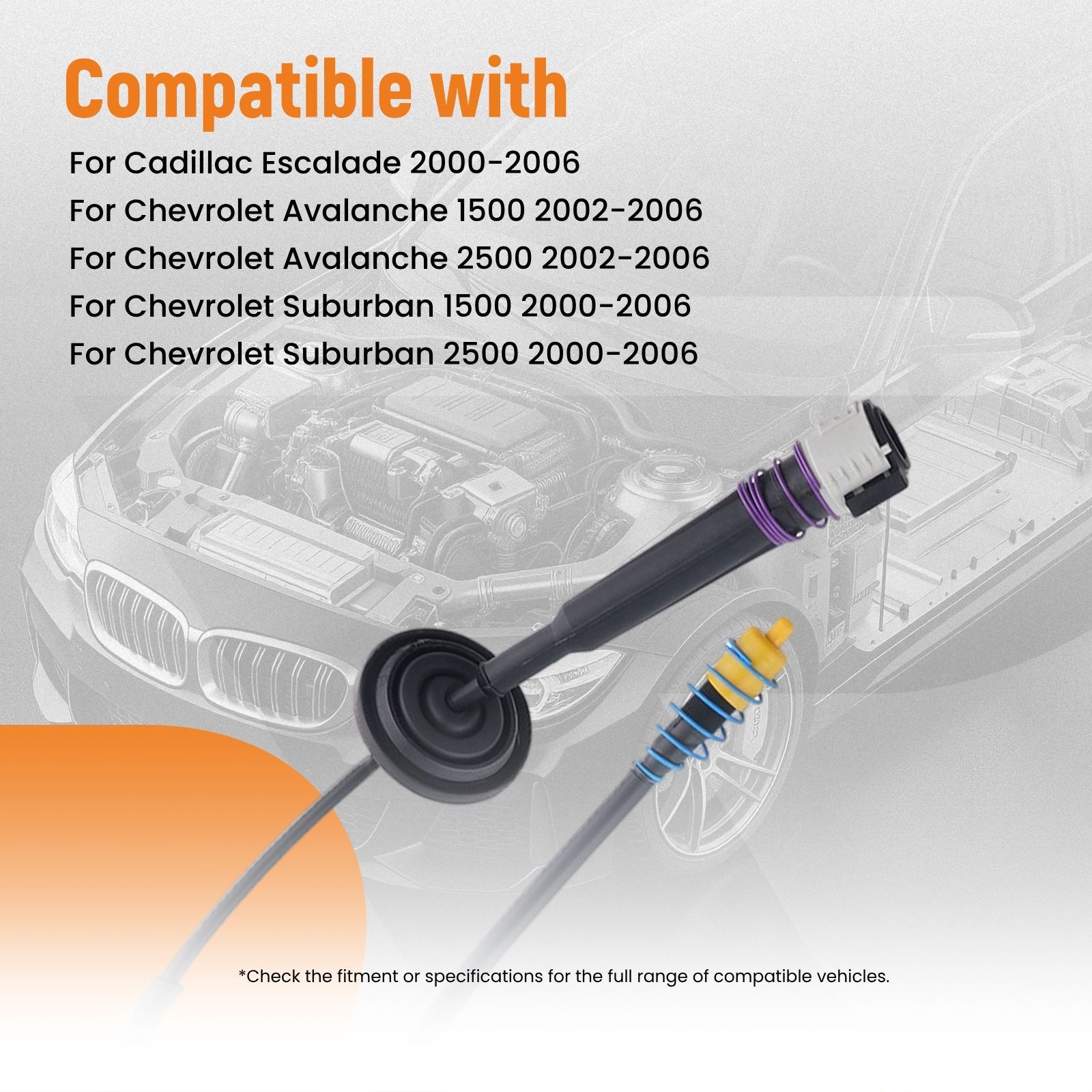 Automatic Shift Cable for GMC Yukon XL 2500 8.1L 2000-2006 88967320 905646