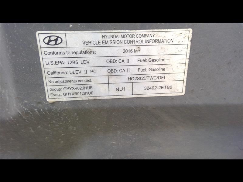 2016 2017 HYUNDAI TUCSON 6 Spd Automatic Transmission 2.0L FWD 4500026572