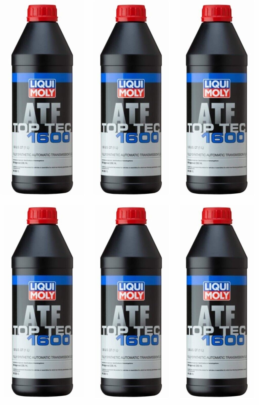 6 Liters Auto. Trans. Fluid LIQUI MOLLY Top Tec ATF 1600 Full Synthetic MB 236.1