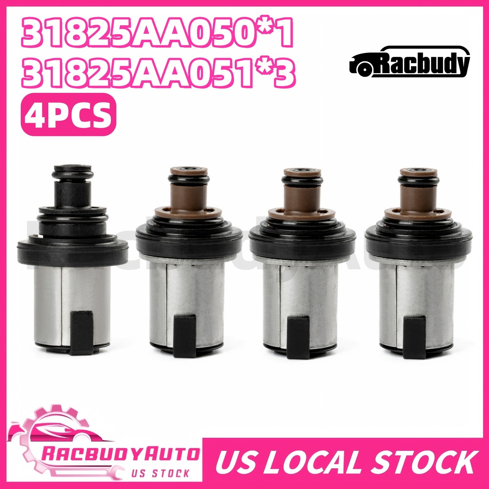 4PCS Torque Converter AWD Control & Lock-Up Solenoid for Subaru TR580 TR690 CVT