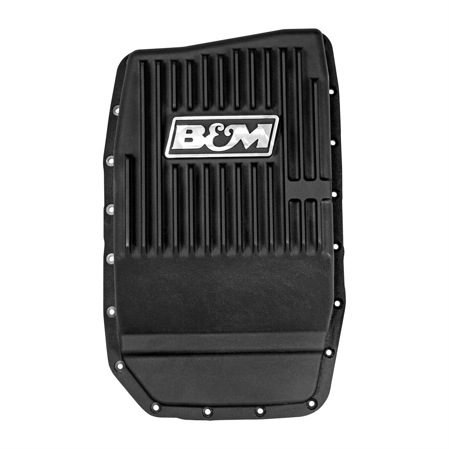 B&M 70394 Cast Alum Trans Pan for Fits Ford 6R80, Black Anodized