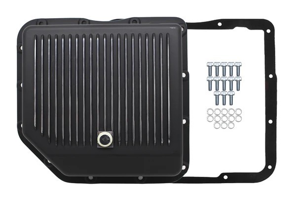For Chevy Gm Turbo Th-350 TH350 Aluminum Transmission Pan Kit Deep Finned Black