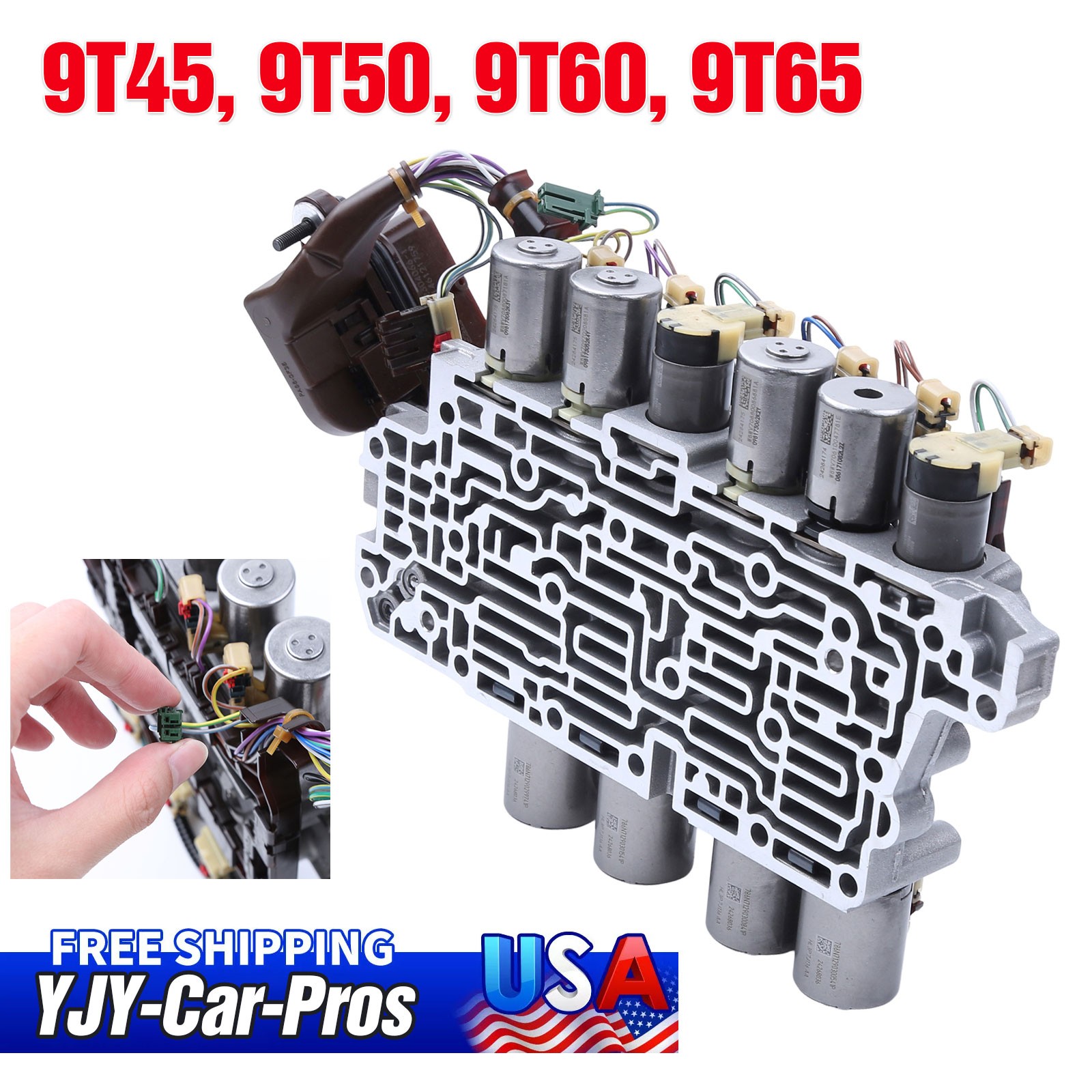 Silver For GMC Terrain 1.5L Valve Body Kit W/ Solenoids GM 9T45 9T50 9T60 9T65