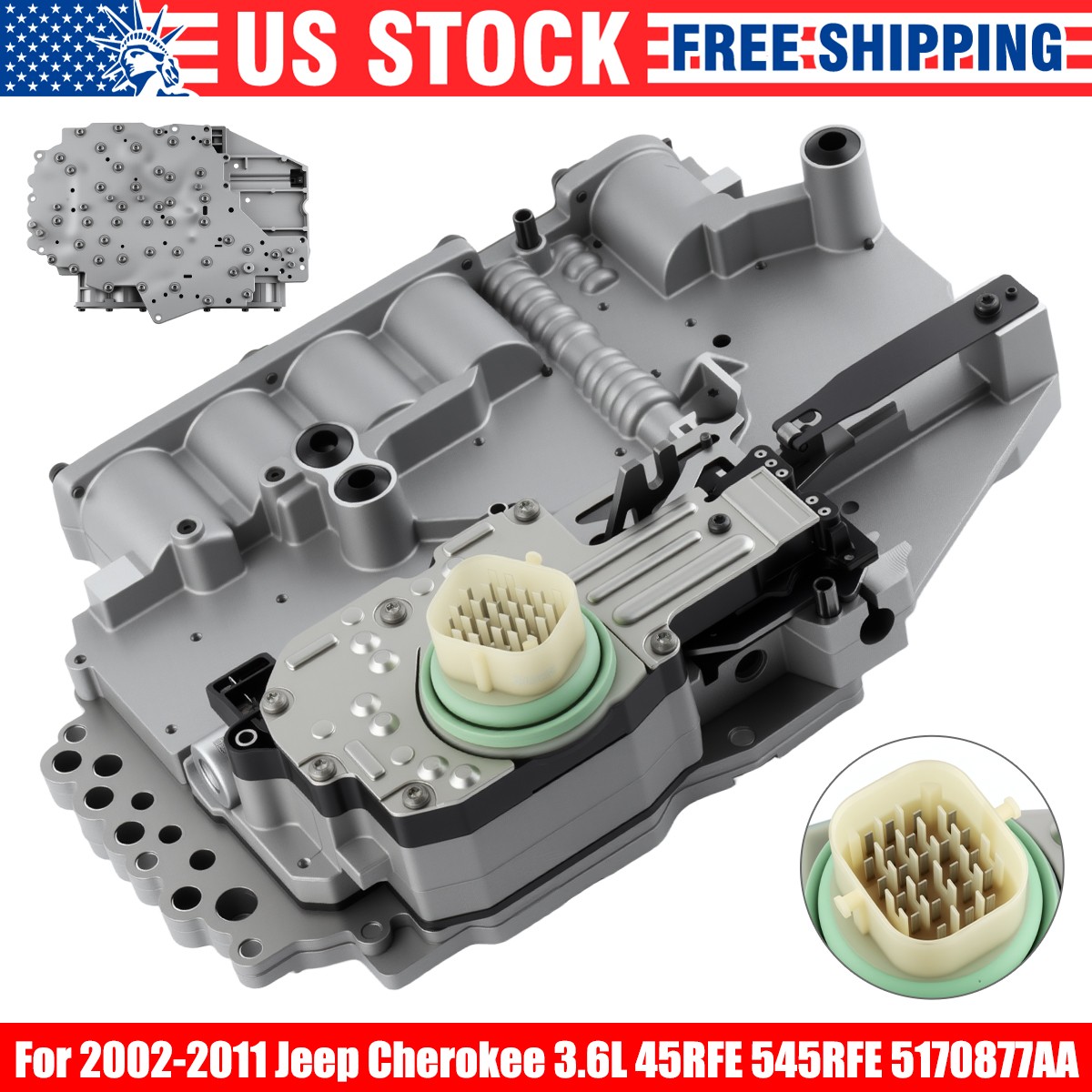 Transmission Valve Body With Solenoid For Dodge Ram Chrysler Jeep 45RFE, 545RFE