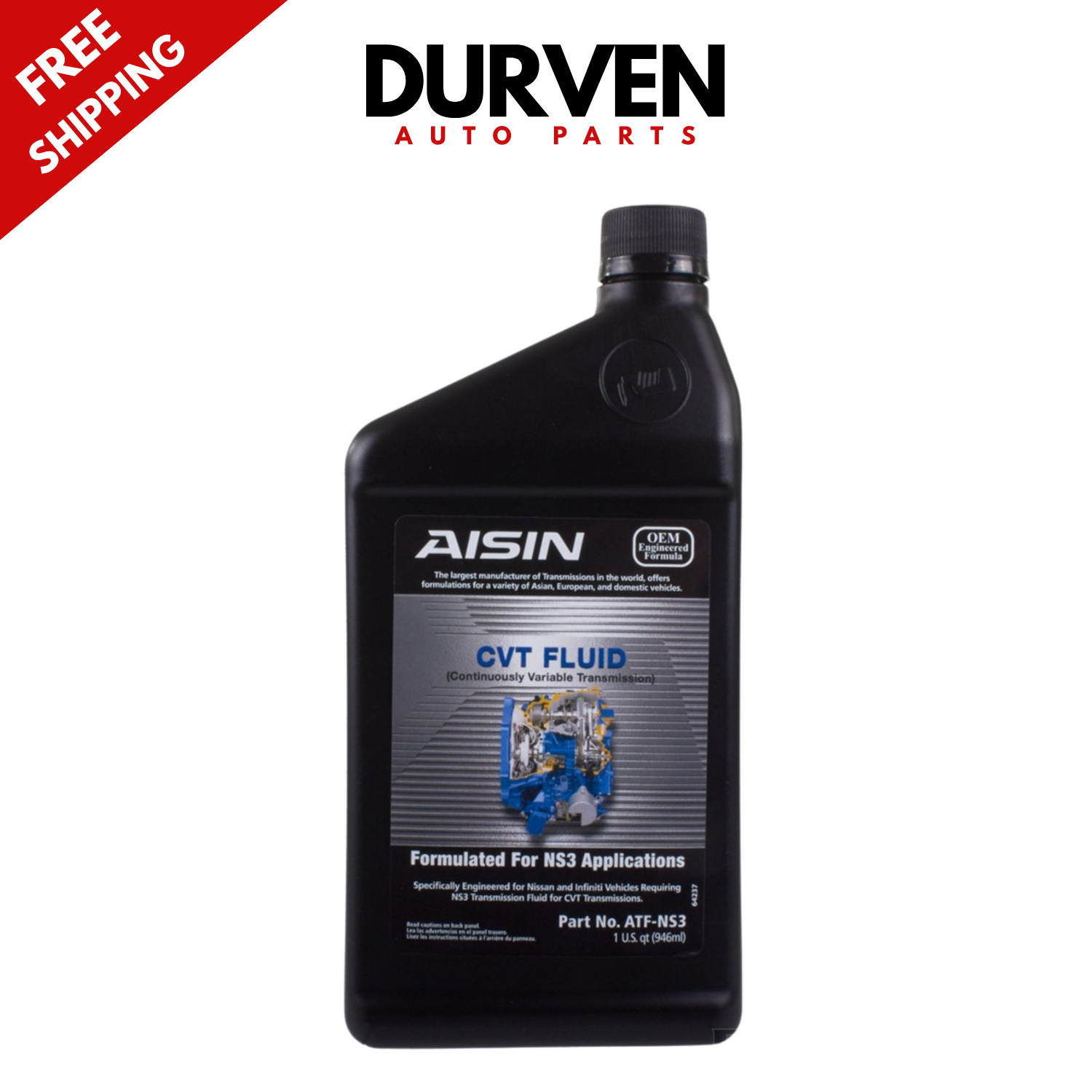 AISIN ATF-NS3 Transmission Fluid ATF Automatic CVT Nissan Infiniti (1 Quart)
