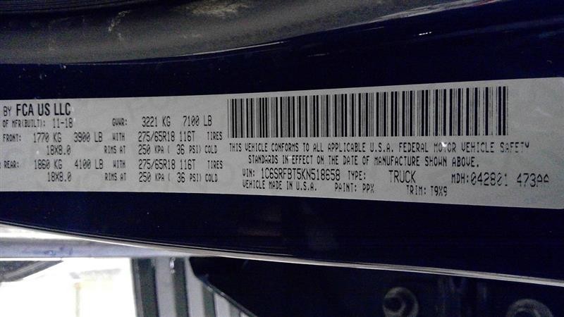 8 Speed Automatic Transmission 68269509AA Fits 19-20 Ram 1500 4WD 5.7L 2791112