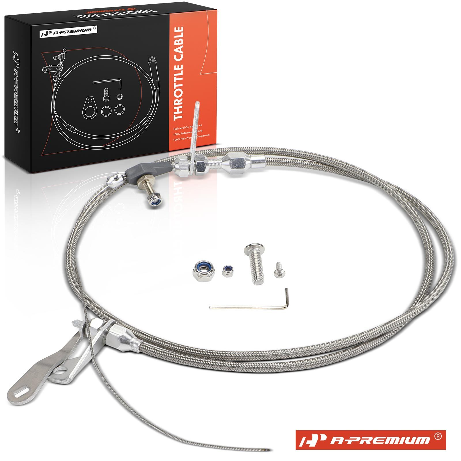 A-Premium 47.24″ Braided Stainless Steel Transmission Kickdown Cable for Ford