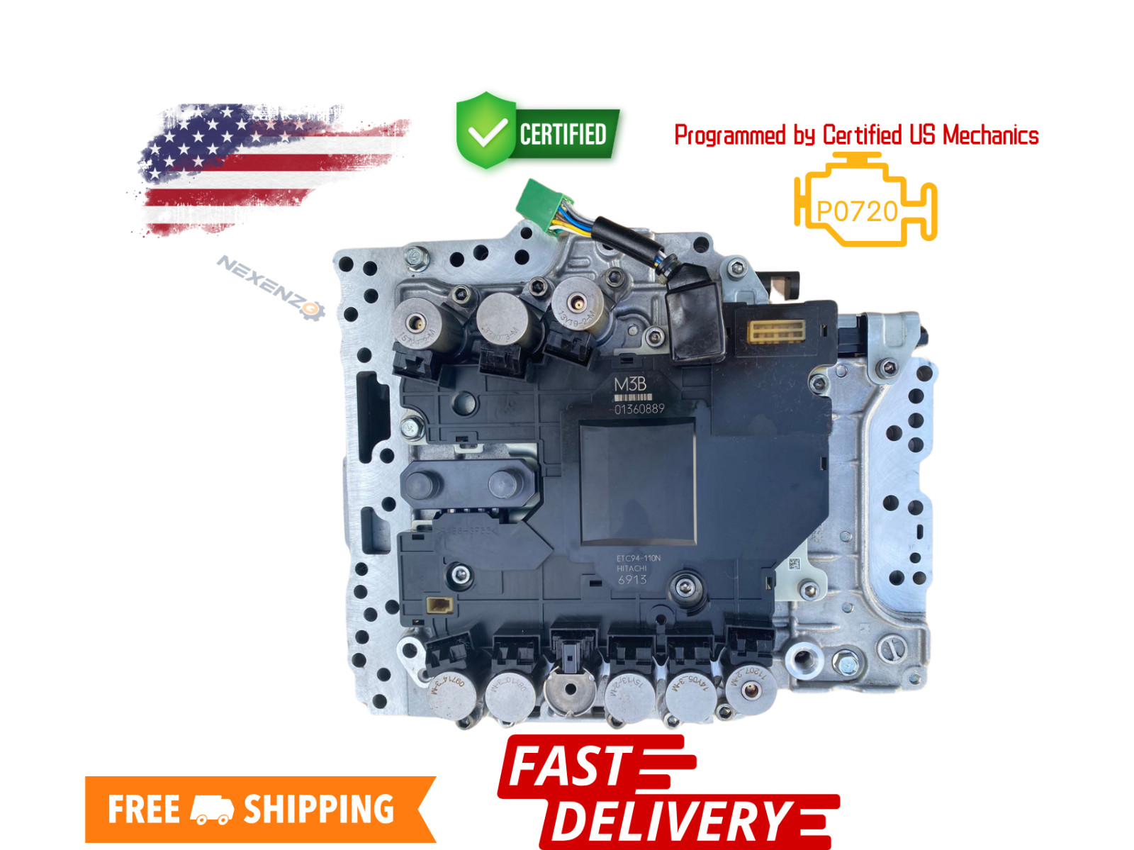Programmed TCM Valve Body & Solenoid M3B 31705-X132B RE7R01A 08-17 Infinity Q50