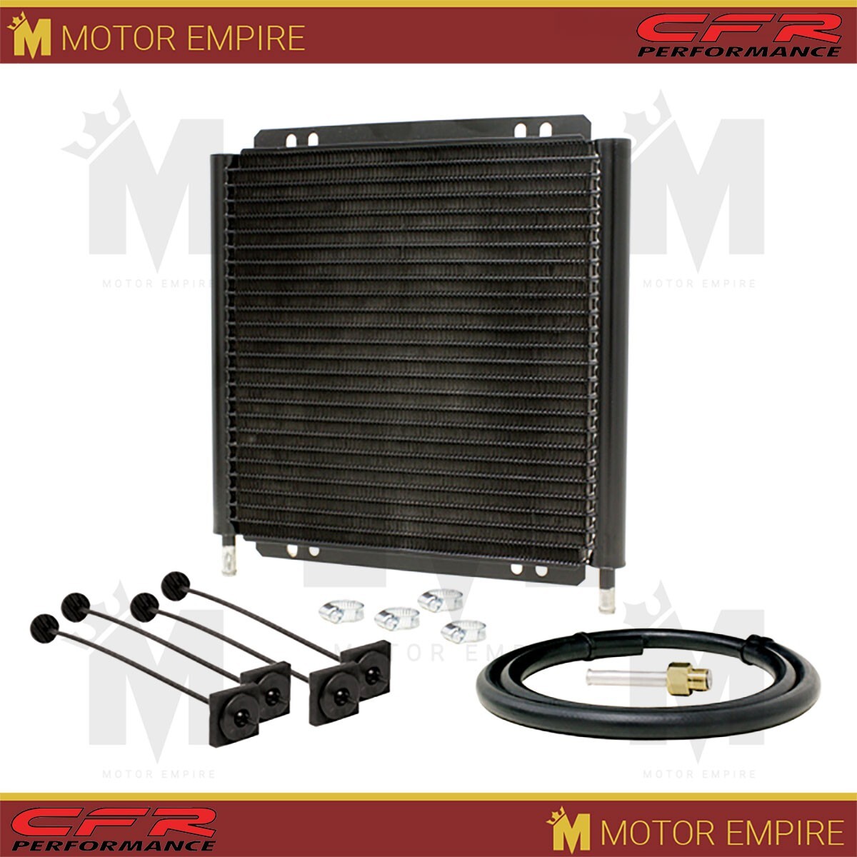 Universal Transmission Oil Cooler 11″ X 10.25″ Fits Chevy Ford Black