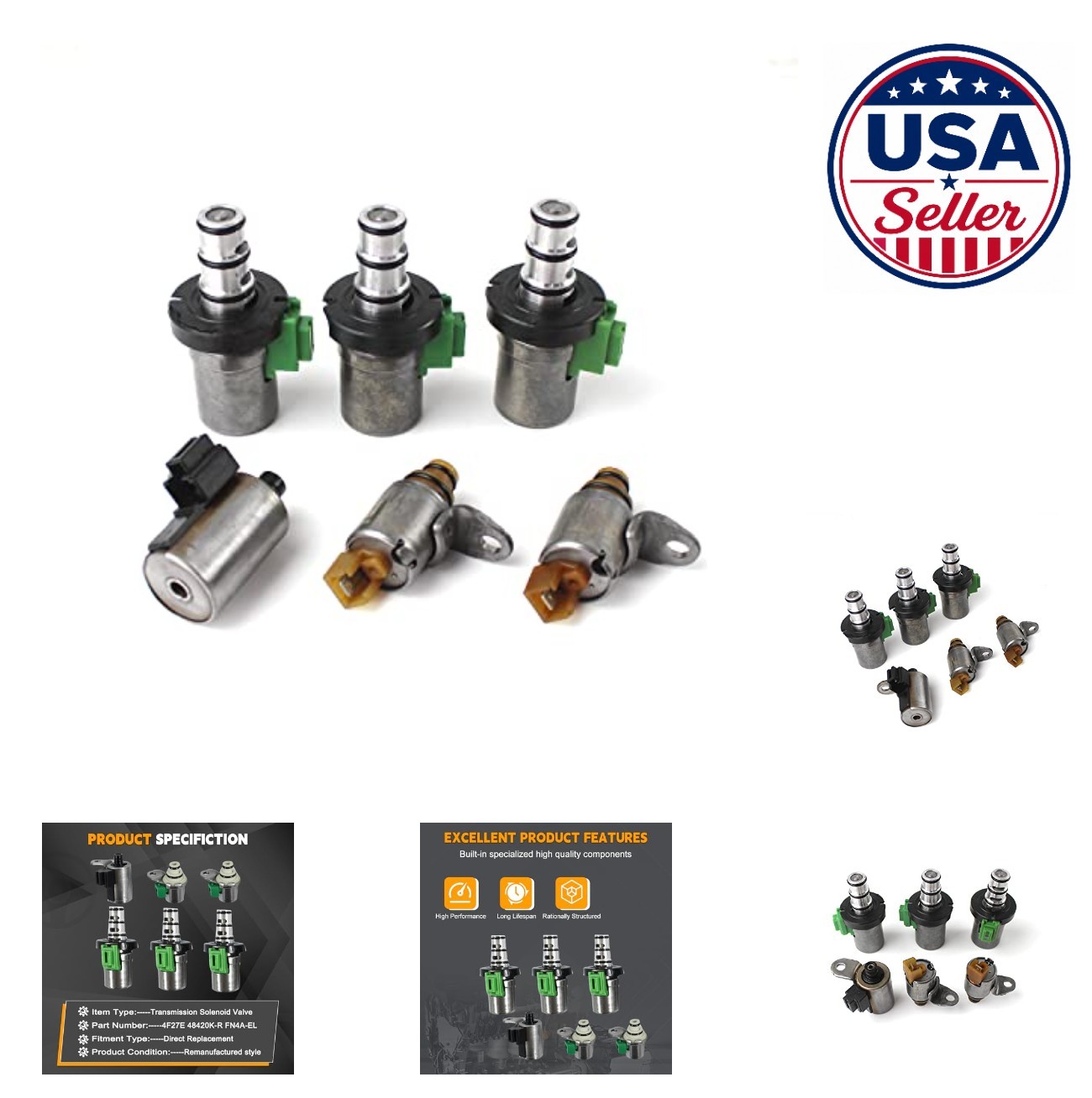 Transmission Solenoid Kit 6pcs 4F27E FN4A-EL For Mazda 2 3 5 6 CX7 MPV