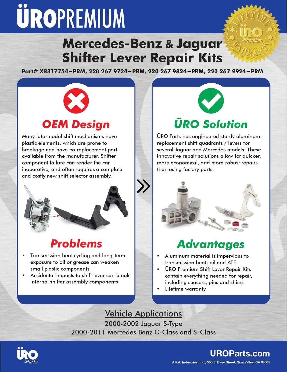URO Parts 2202679924PRM Shifter Lever Repair Kit