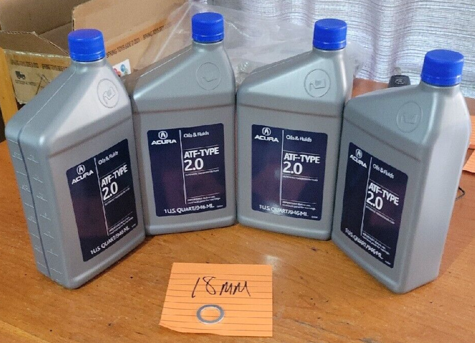 4x QTS Acura OEM ATF Type 2.0 WITH WASHER NEW SEALED 08200-9015A