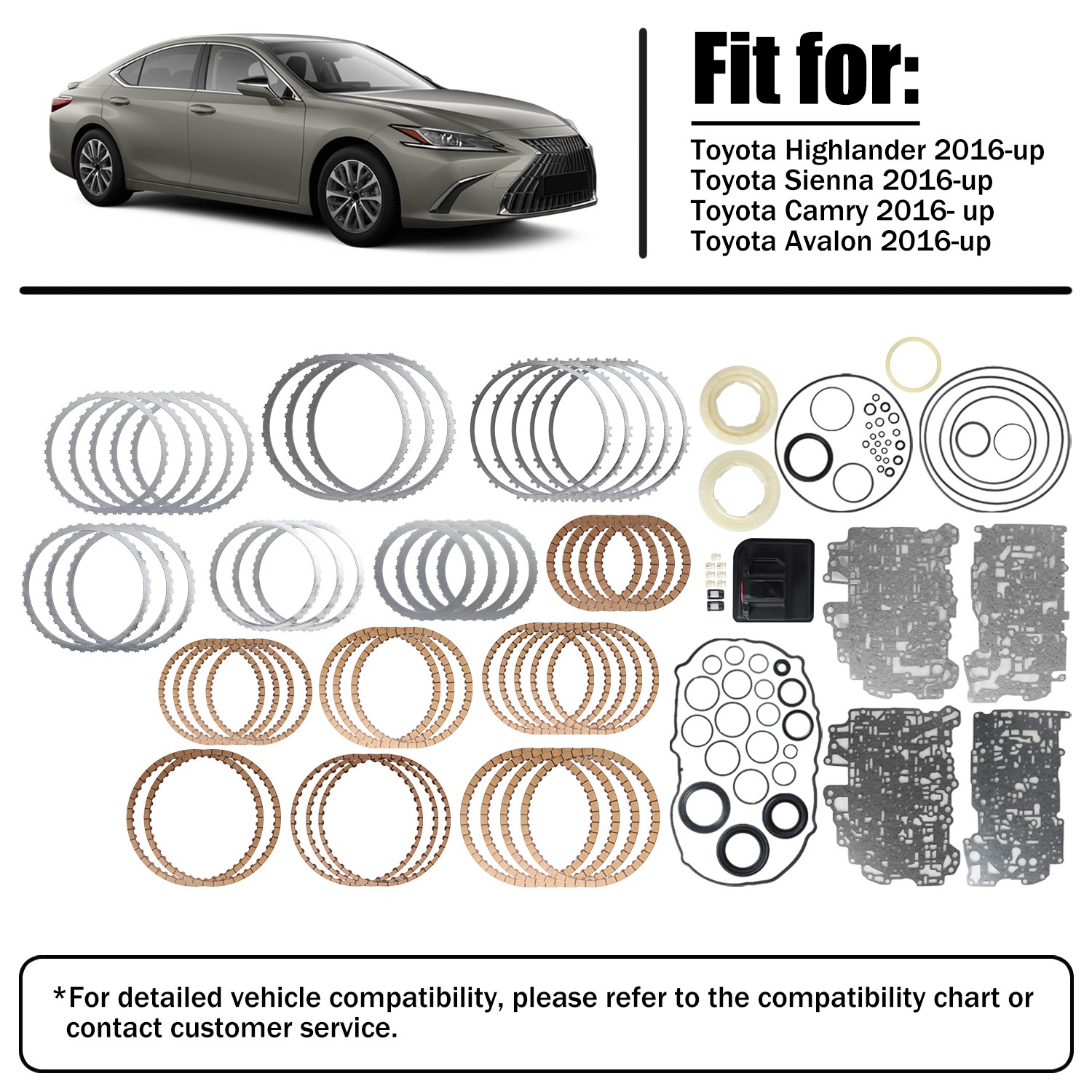 UA80 UA80E UA80F Transmission Master Overhaul Rebuild Kit For Toyota Lexus 16-up