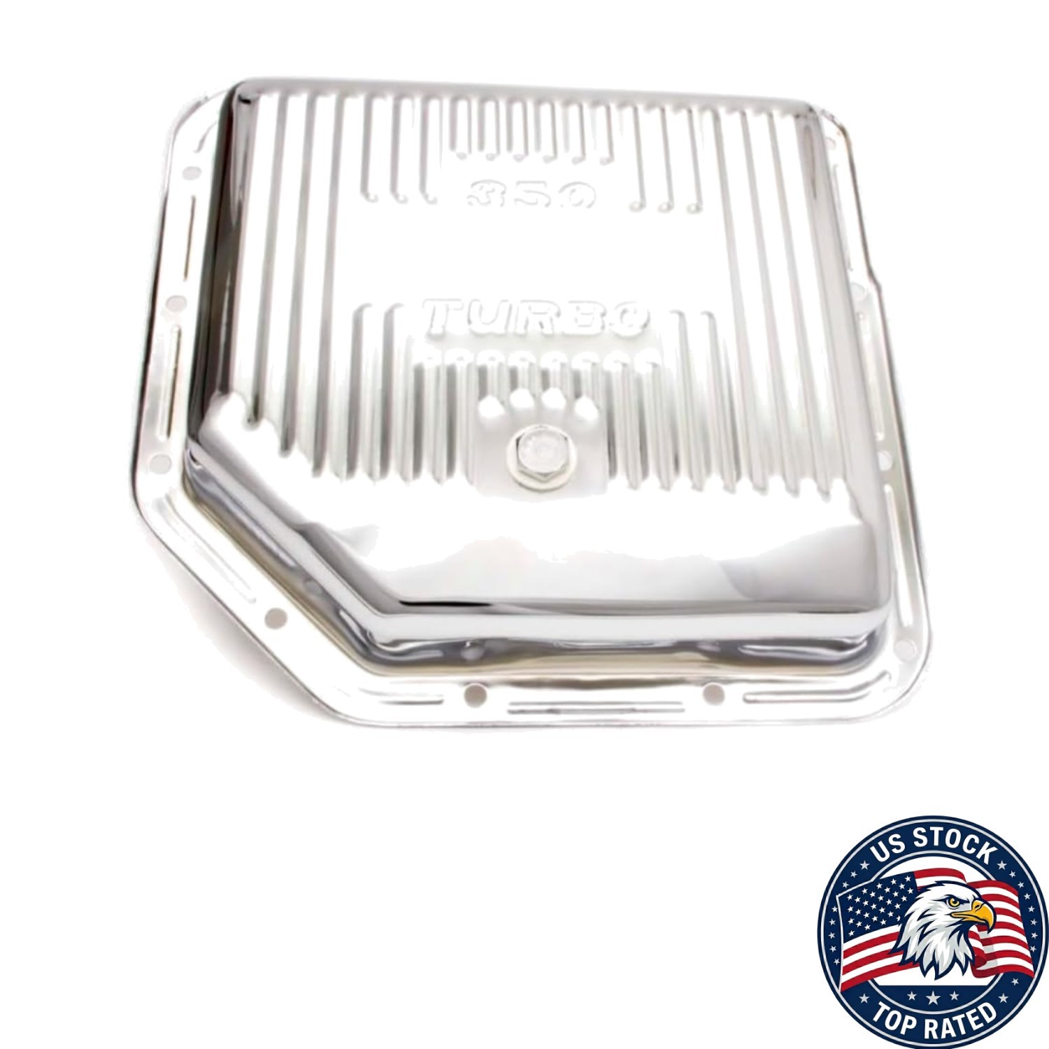 Sleek Chrome Finned Transmission Pan for Superior Performance – 2.8”D x 15”W