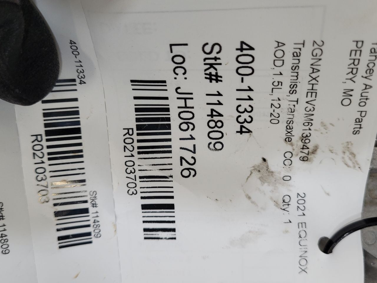 2021 – 2022 Chevrolet Equinox Automatic Transmission 6 Speed 1.5L AOD FWD