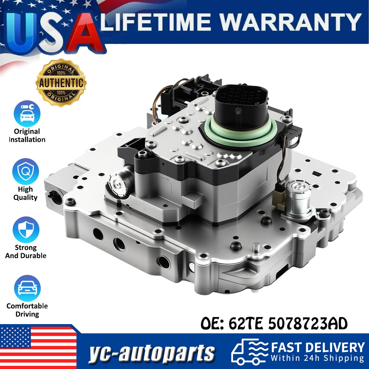 62TE TRANSMISSION VALVE BODY WITH SOLENOID FOR 2007-2017 DODGE CHRYSLER RAM 1500