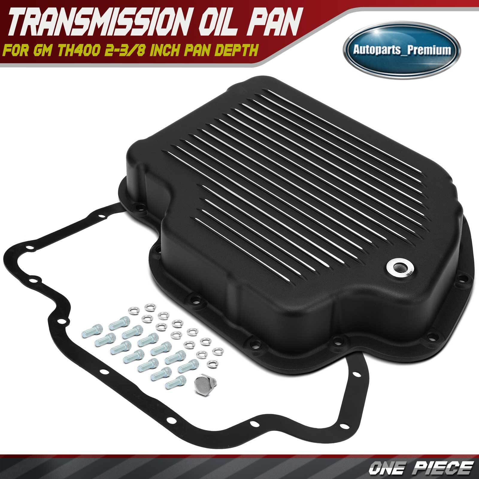 New Finned Aluminum Black Transmission Oil Pan for GM TH400 2-3/8 Inch Pan Depth