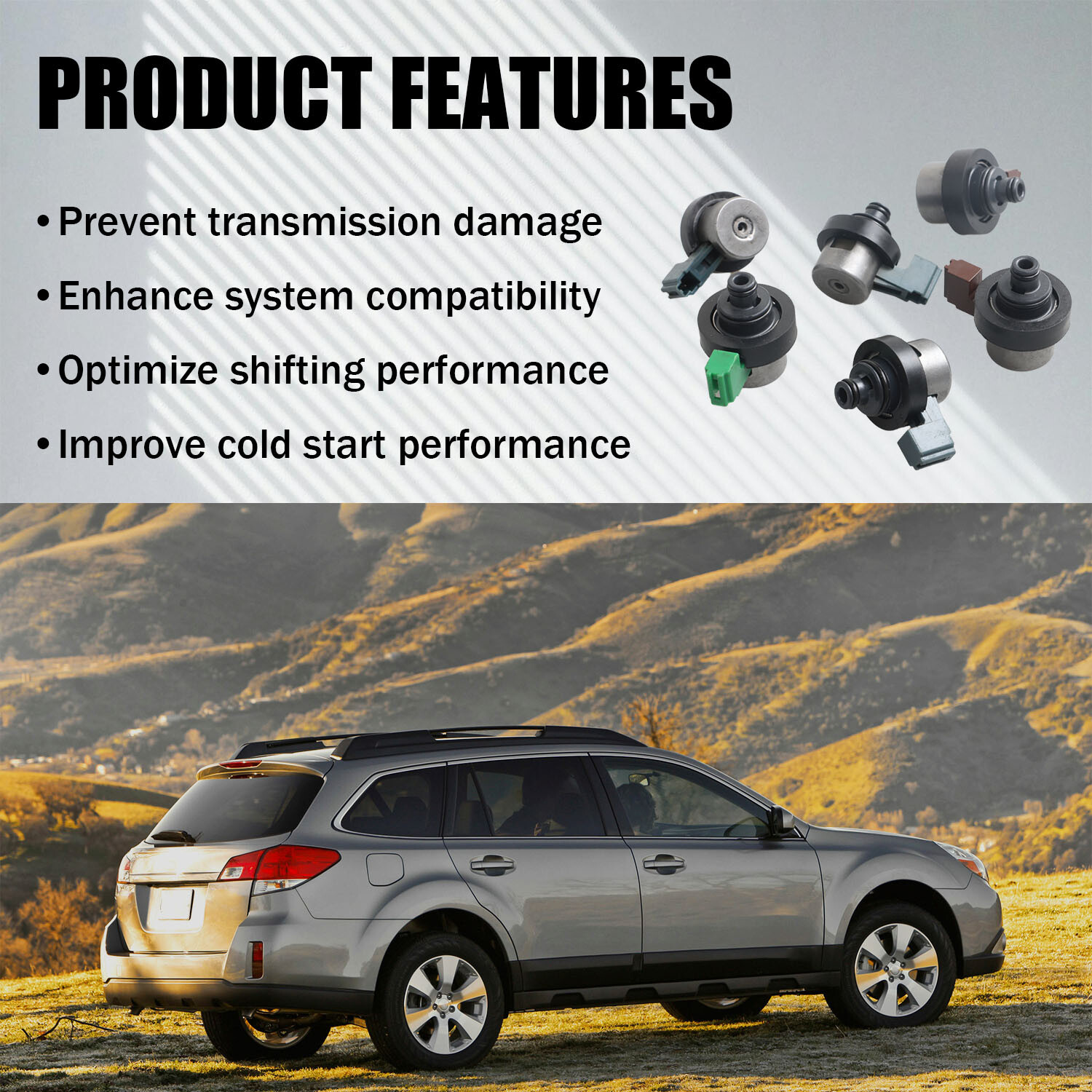6PCS SET TRANSMISSION SOLENOIDS KIT FITS FOR SUBARU FORESTER 2.5 OUTBACK 4EAT US