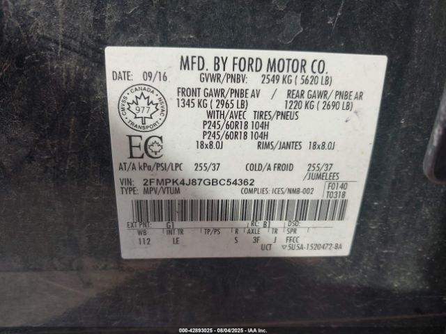 Transfer Case 3.5L Without Oil Cooler Fits 15-18 EDGE 2716773