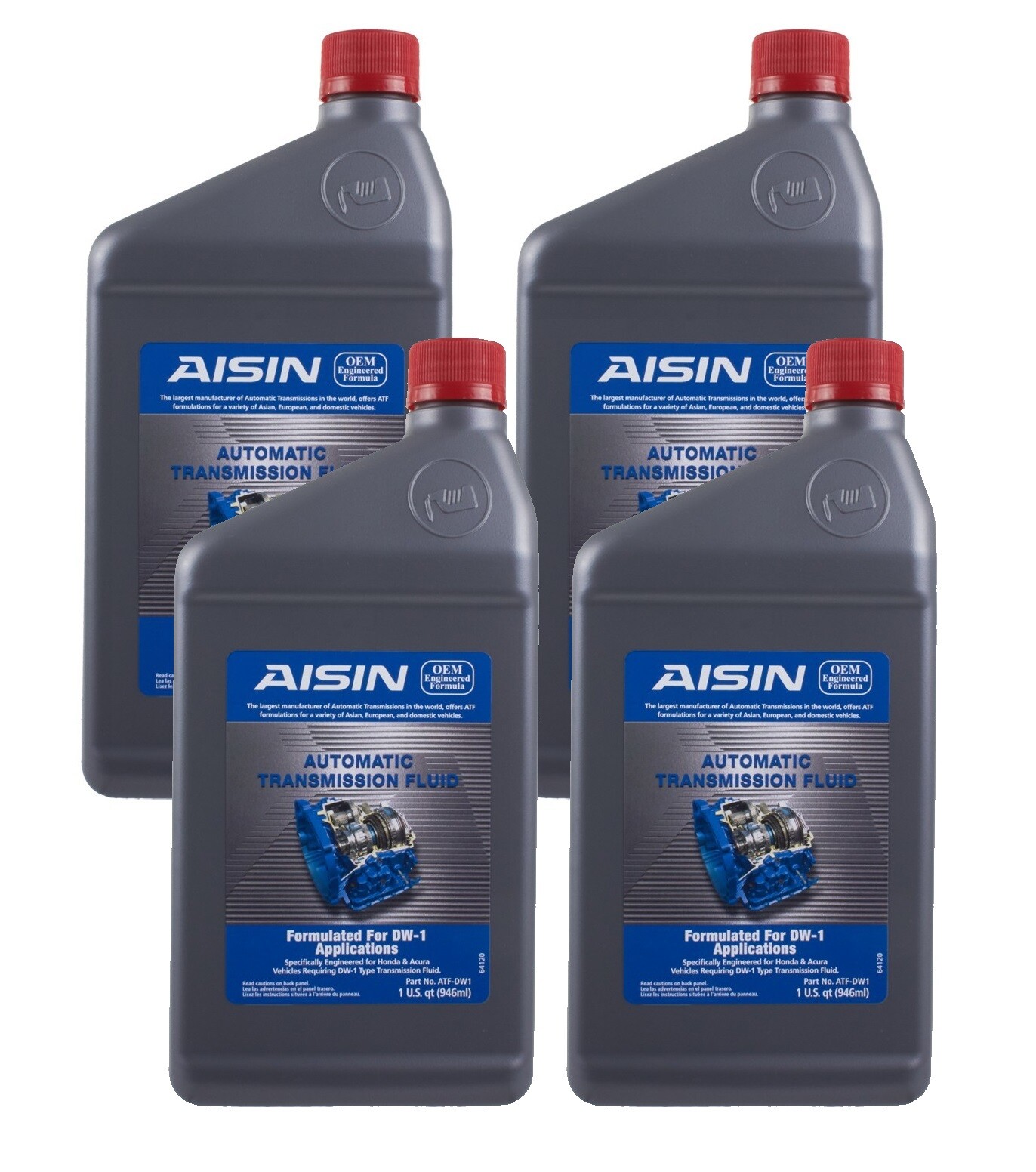 AISIN 4 Quarts Automatic Transmission Fluid ATF DW-1 For Acura Honda Isuzu