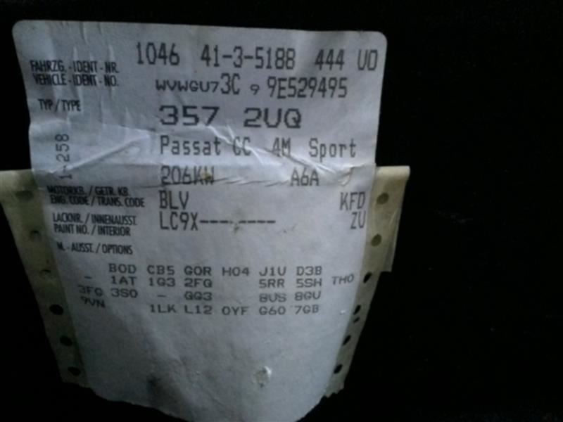 Automatic Transmission 3.6L AWD 4Motion FID KFD its 09-11 13-17 VW CC OEM