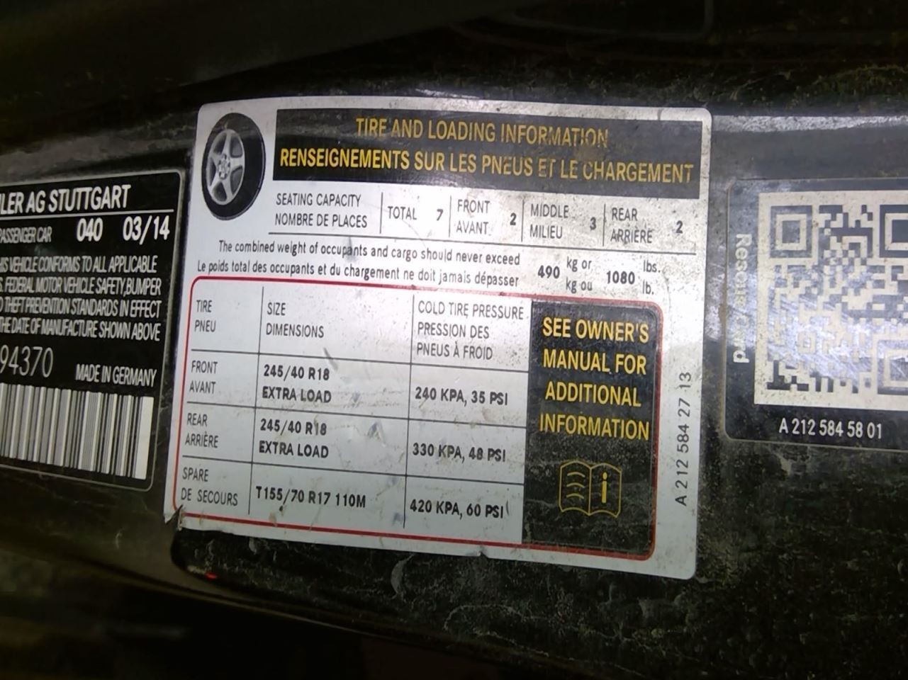 Automatic Transmission 212 Type Sedan E350 Fits 14-16 MERCEDES E-CLASS 931444