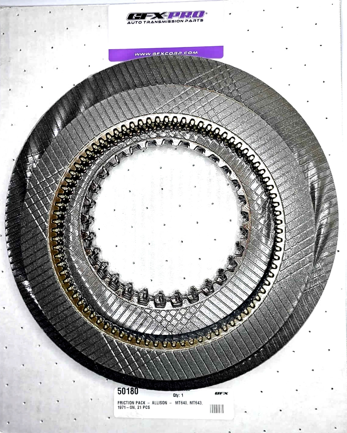 50180 Allison Transmission Friction Kit Pack MT640, MT643 21 Pcs 1971-On Replac.