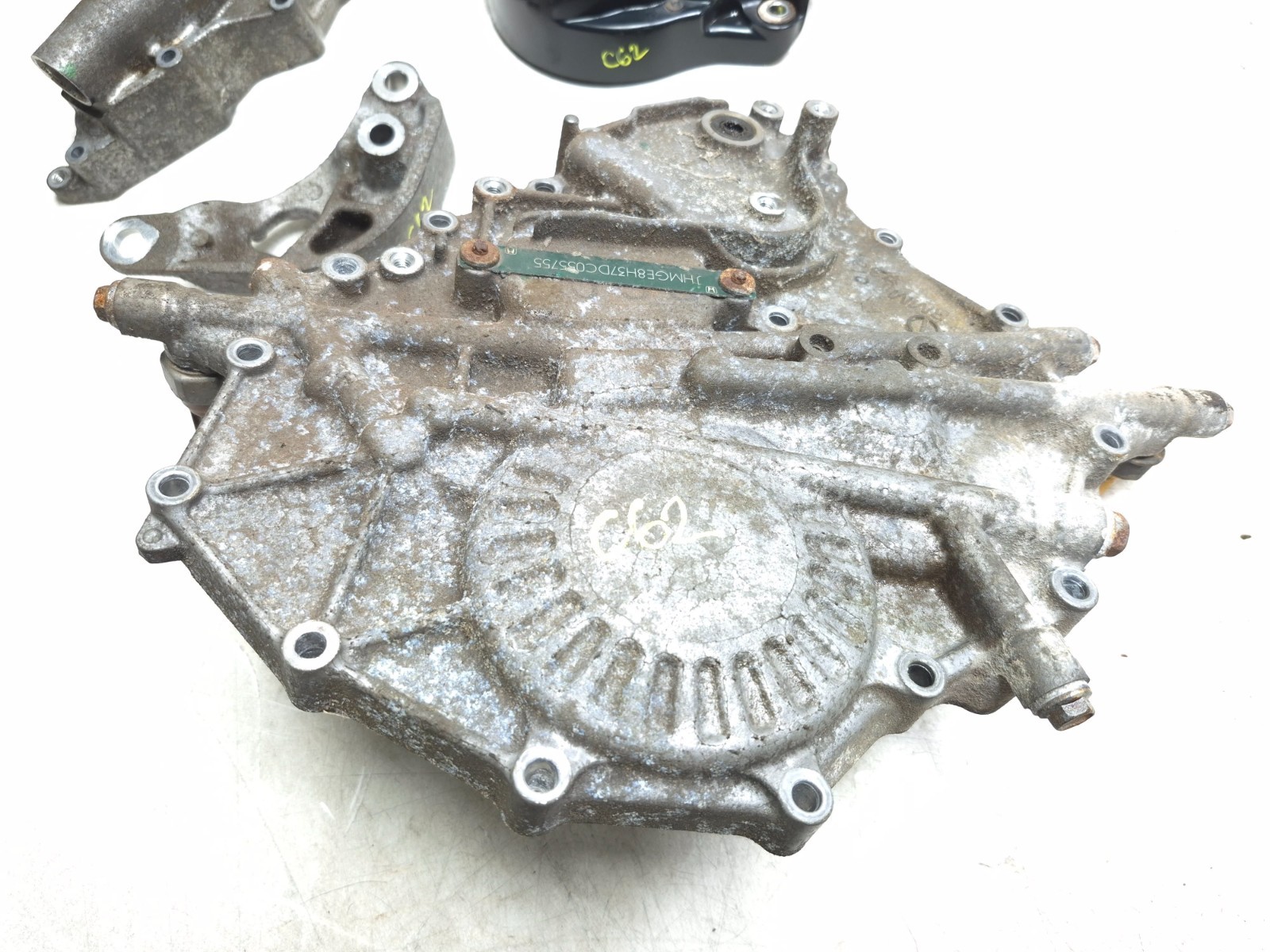 2013 Honda Fit 1.5L Automatic Transmission Cover & Bracket Driver Side Set OEM
