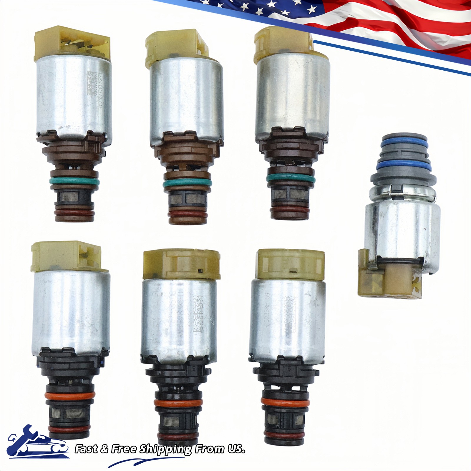 7x Transmission Solenoid Kit for 2008 2009 2010 2011 Ford Escape 6F35 USA