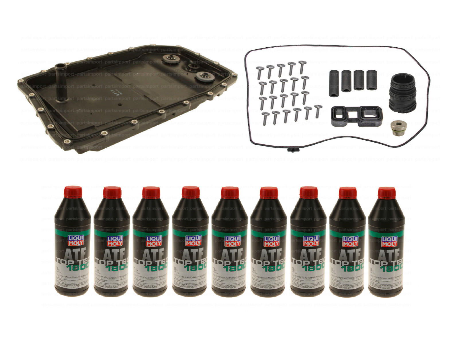 Transmission Service Kit 9L ATF+Oil Pan+Filter+Gaskets+Bolts+Sleeves for BMW