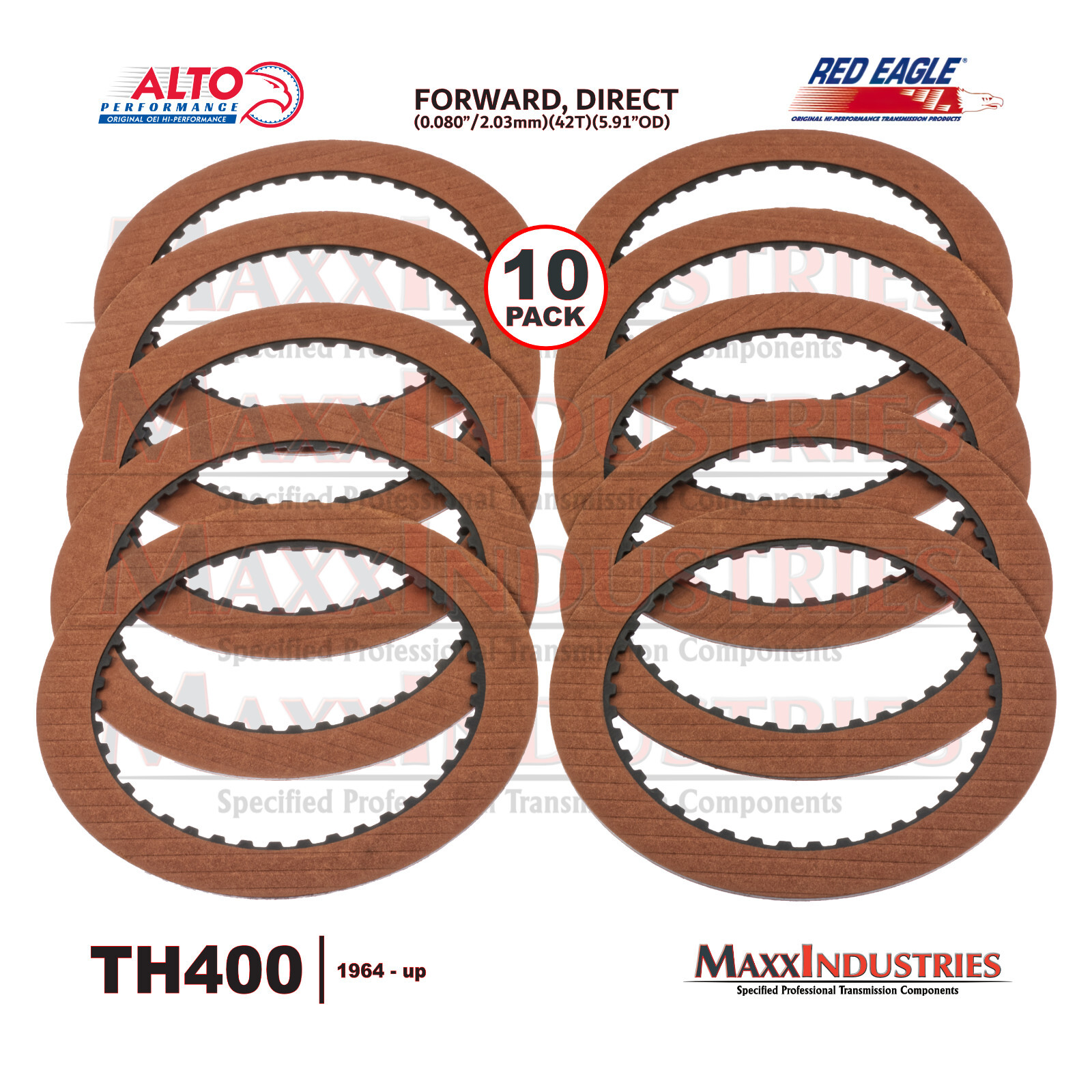 Alto TH400 4L80E Red Eagle Forward or Direct Clutch Friction 10 pcs Heavy Duty