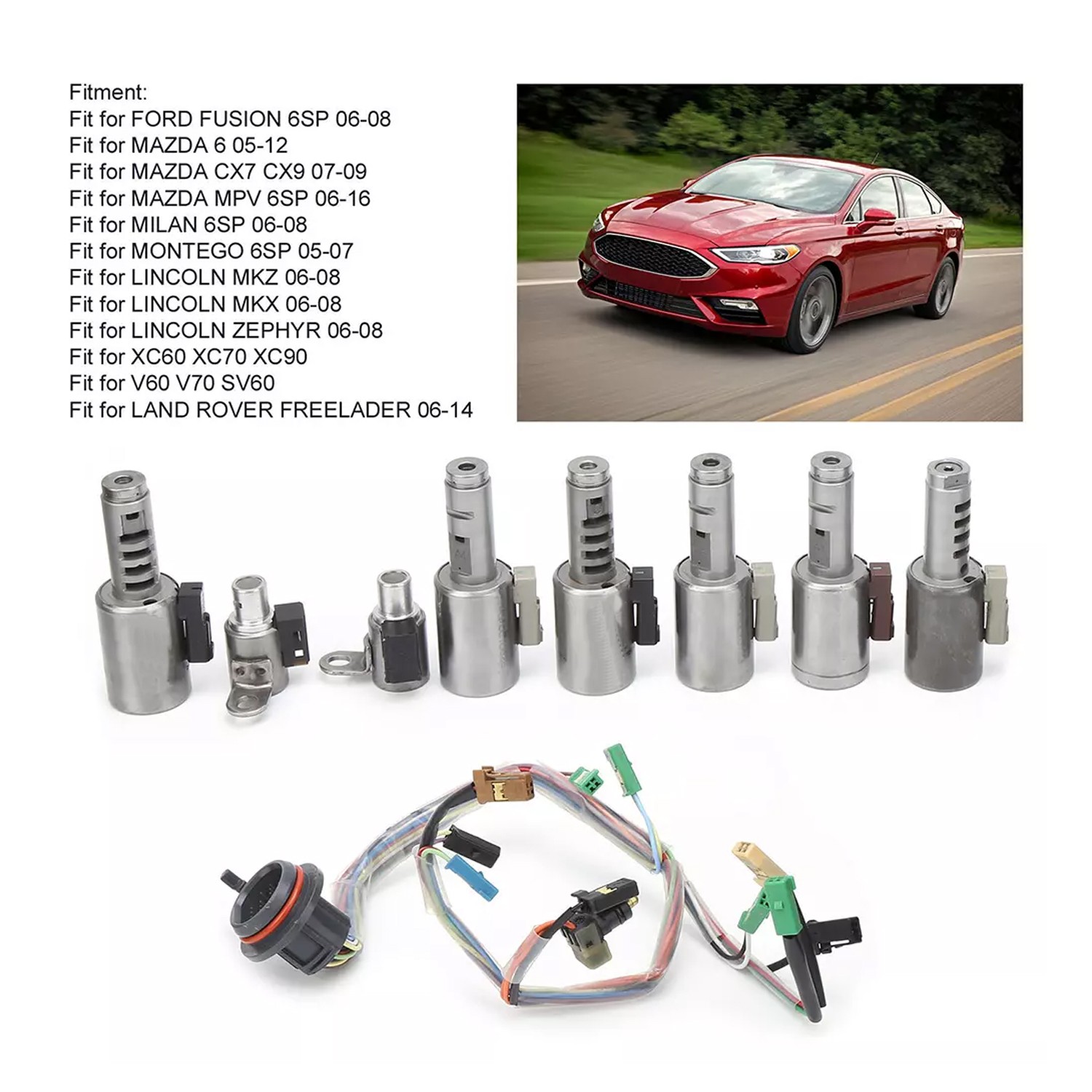 for Ford TF80SC and TF-81SC 1 set of wired gearbox solenoid valve suitable