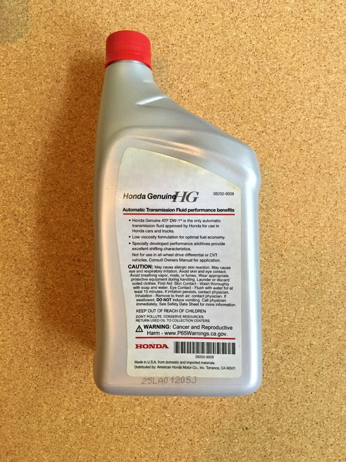 Genuine Honda 08200-9008 Automatic Transmission Fluid ATF DW-1 – (4 Quarts) NEW