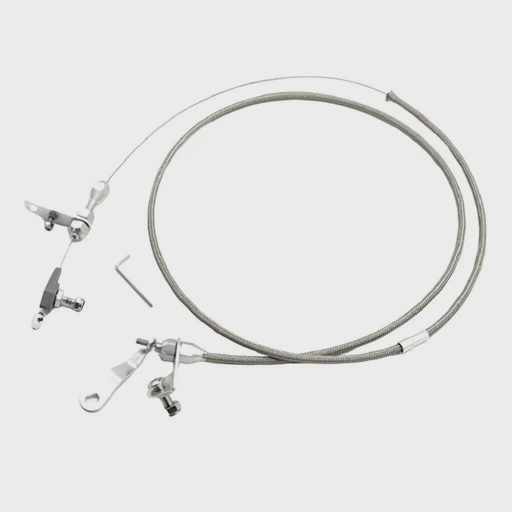 Chrysler 904 Transmission Kickdown Cable Kit Stainless Steel Braided Detent