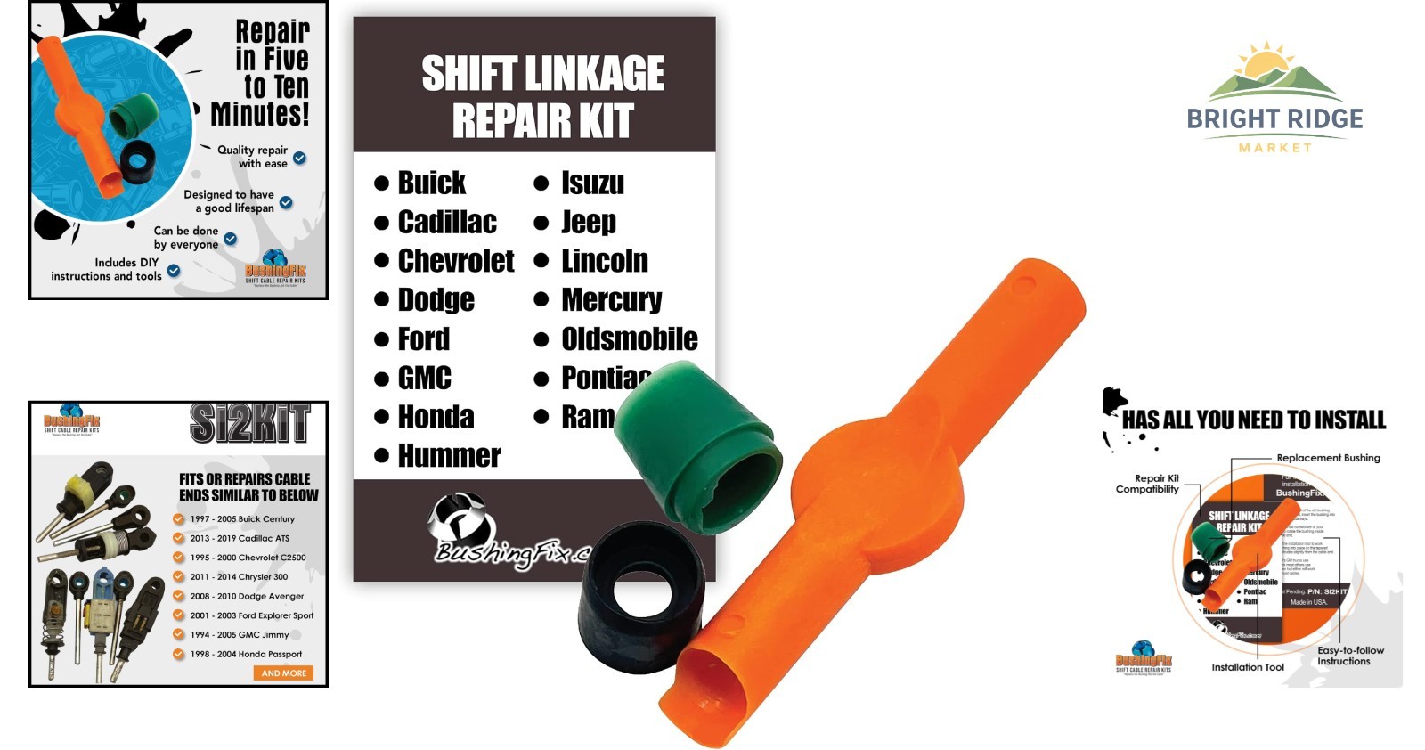 Durable Shift Linkage Bushing Repair Kit with Installation Instructions Included