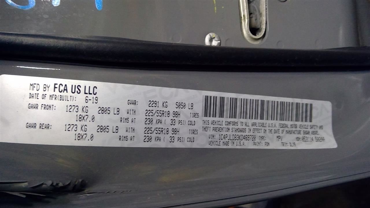 Automatic Transmission 2.4L FWD Fits 17-19 CHEROKEE 12350413