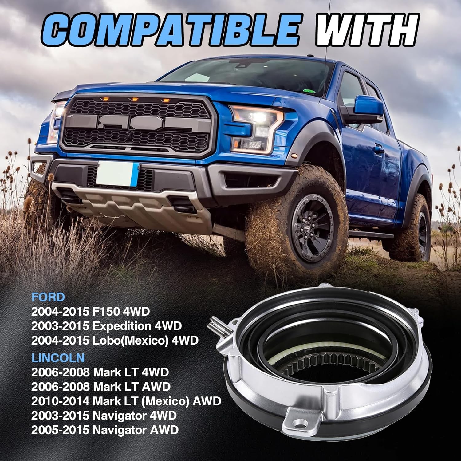 1-Pair 4WD Auto Hub Lock Actuator for Ford F-150 2015-2020 GL1Z3C247A HL1Z3C247A