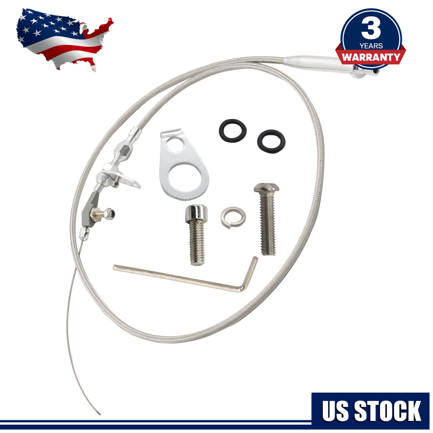 For GM Stainless Steel Braided Transmission Kick Down Detent Cable SBC BBC 700R4