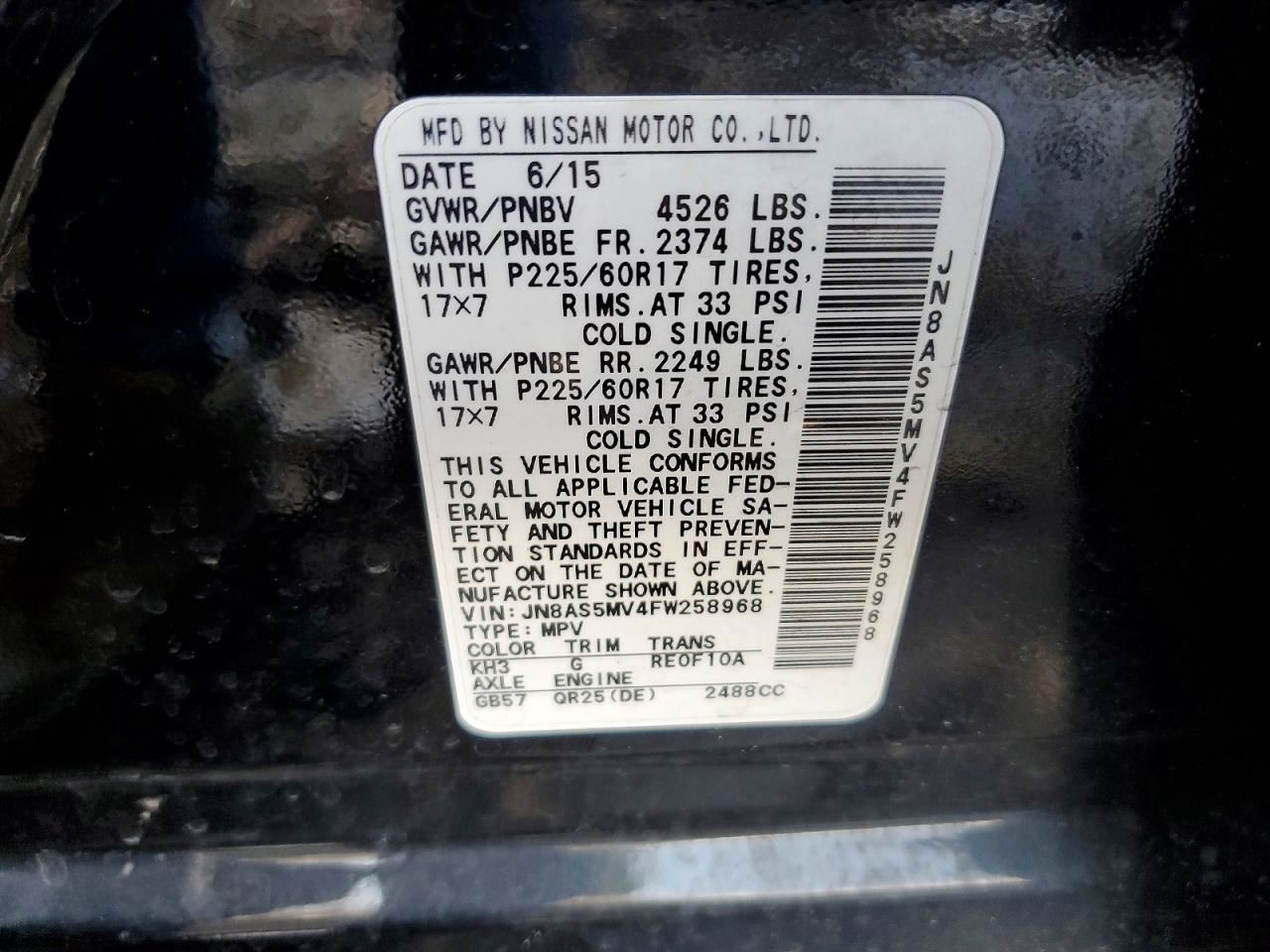 Automatic Transmission CVT VIN J 1st Digit Japan Built Fits 11-15 ROGUE 2536979