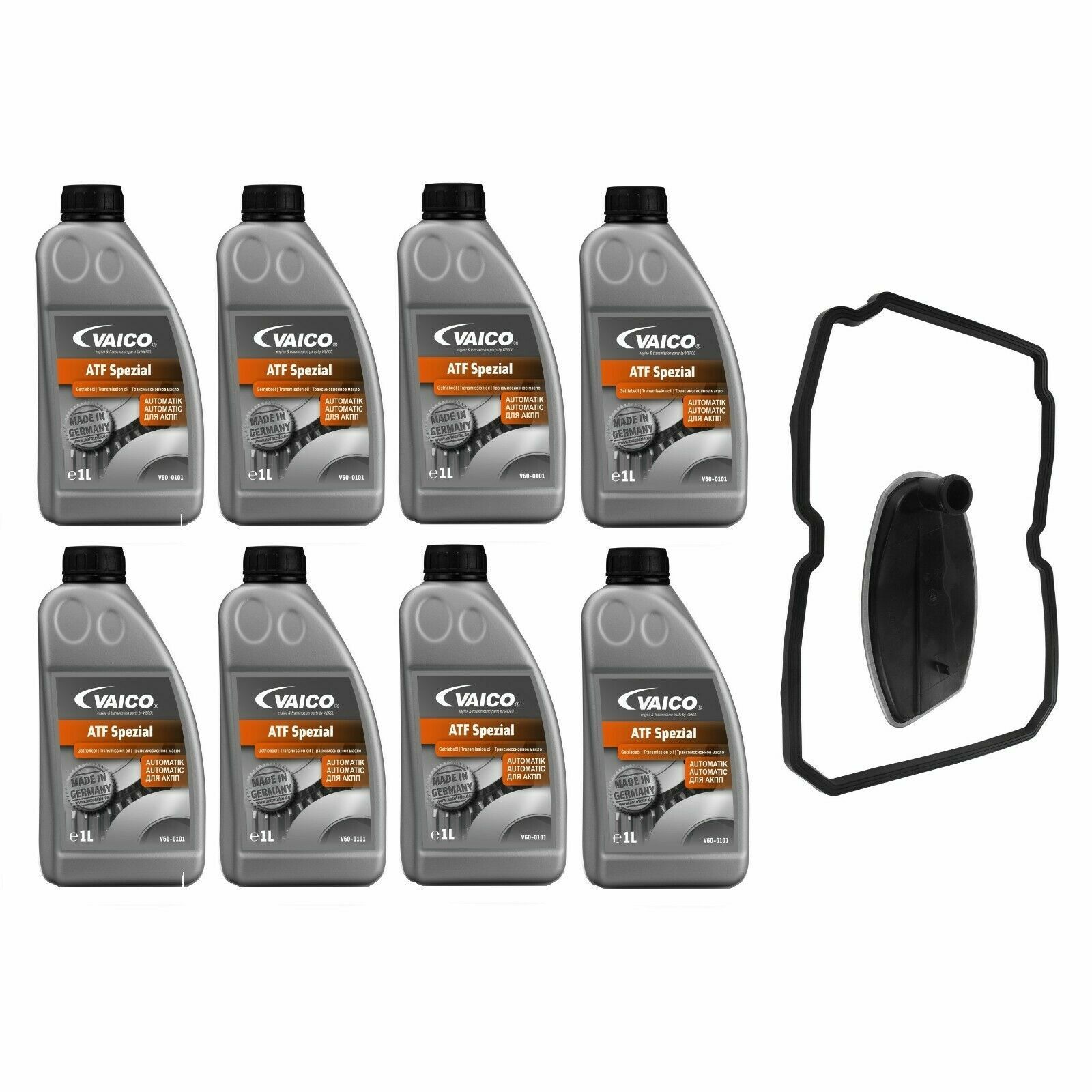 Vaico 8-Liters Red Automatic Transmission Fluid Spec 236.10 & Filter Kit 722.6xx