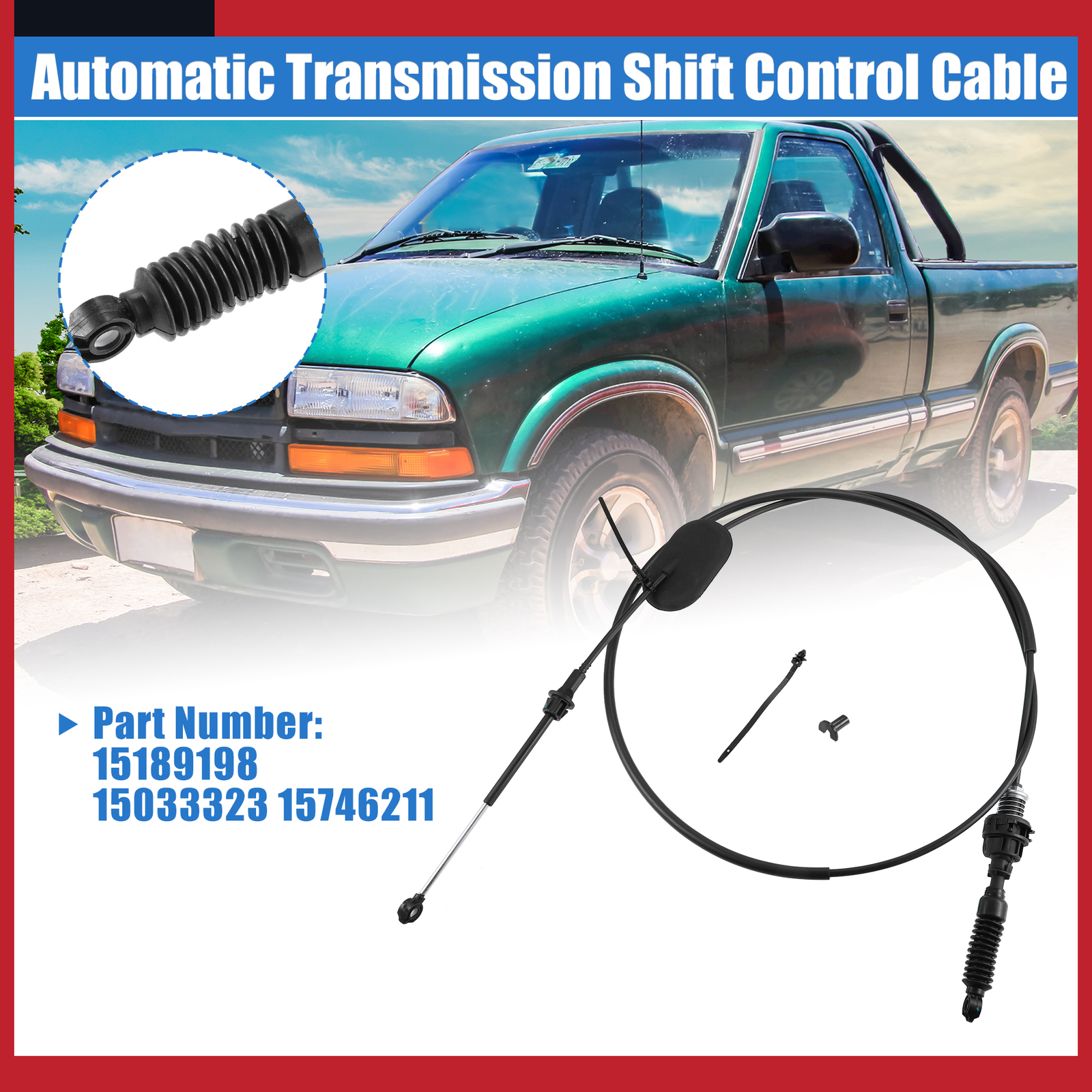 Pack of 1 for GMC Sonoma 1999-2004 Gear Shift Cable Transmission Shifter Cable