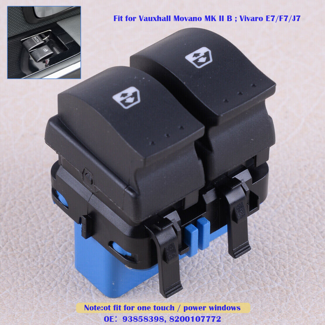 New Front Door Electric Window Switch fit for Vauxhall Vivaro Movano 93858398