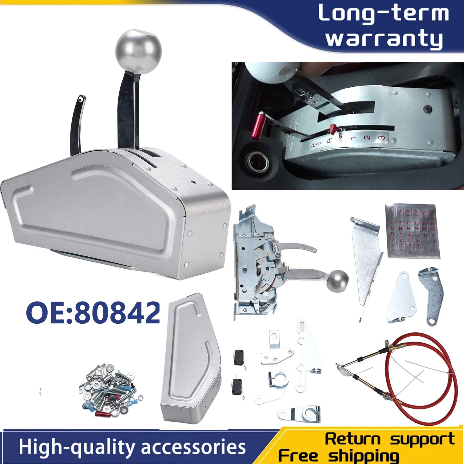 For B&M 80842 Pro Ratchet Automatic Shifter for Ford GM 3 & 4 Speed Transmission