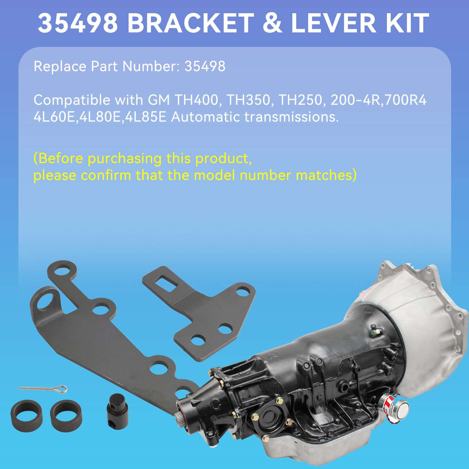 Cable Bracket & Shift Lever Kit Fit For GM TH400 TH350 TH250 200-4R 35498 700R4