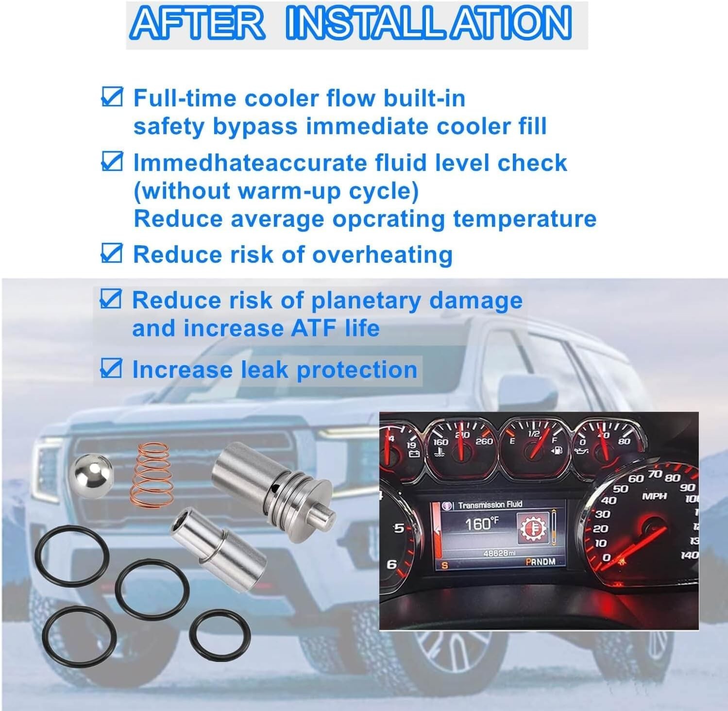 Transmission Cooling System Upgrade Kit for GM 6L80 6L90, 8L80 8L90E, and 10L…
