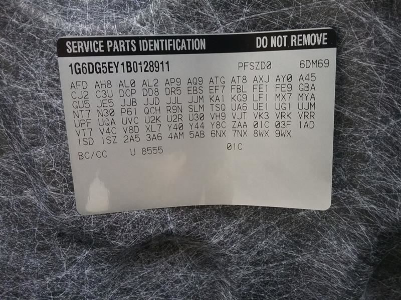 11 2011 Cadillac CTS Automatic Transmission 3.0L 3.6L AWD ID A1A 105K